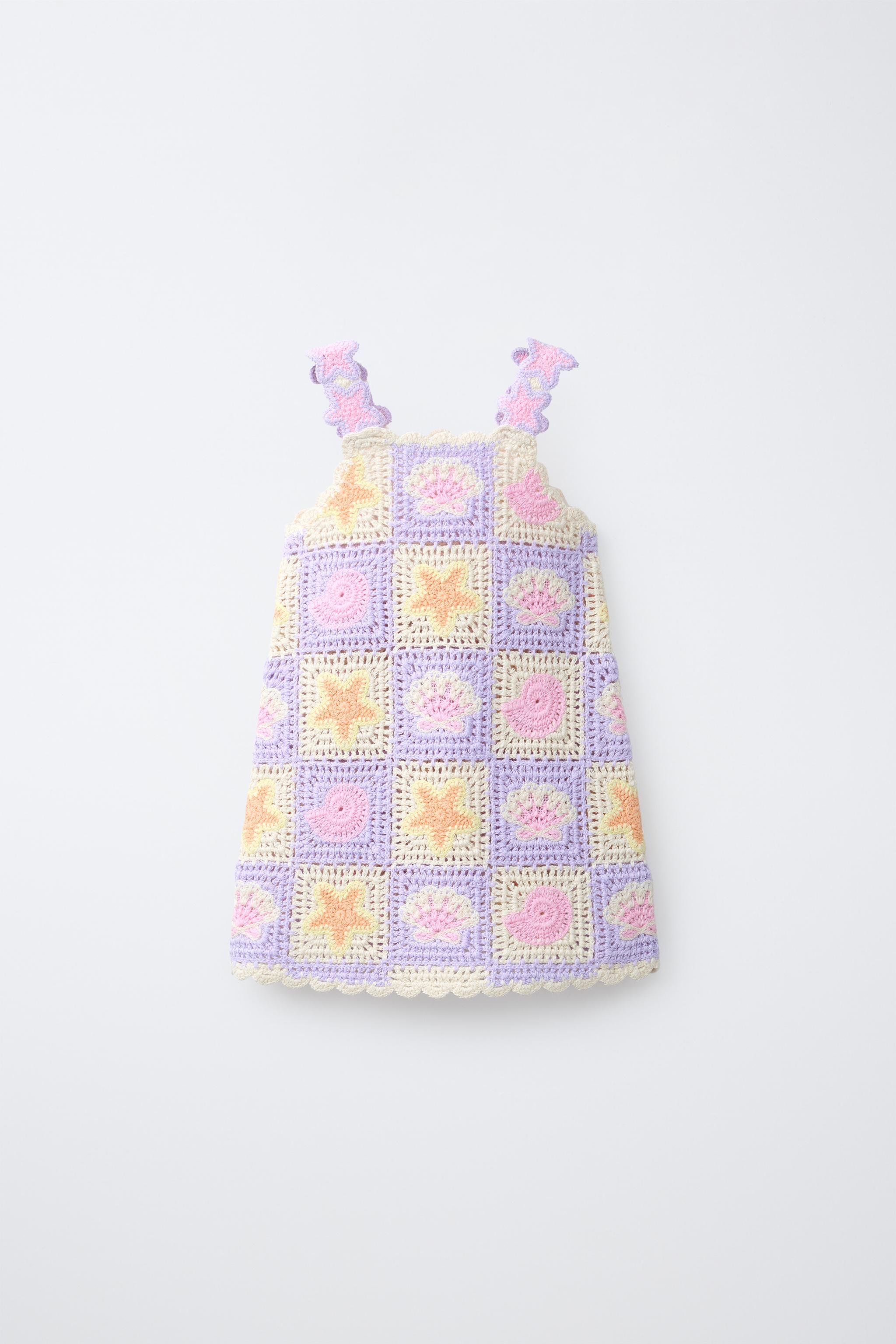 CROCHET KNIT DRESS WITH SEA MOTIFS
